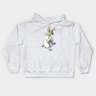 Bobtail BunnyCat: Blue Lynx Point (Yellow) Kids Hoodie